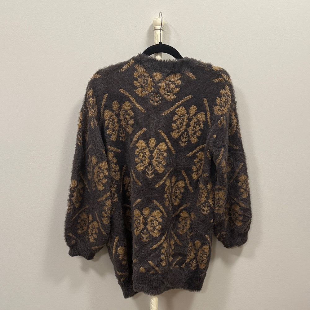 Black and Gold Women's Cardigan - Picture 4 of 5